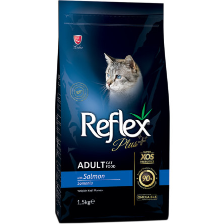 Сухой корм для котов Reflex Plus полноценный и сбалансированный с лососем 1.5 кг slide 1