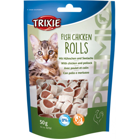 Лакомство для кошек Trixie 42702 Premio Rolls с курицей и сайдой 50 г