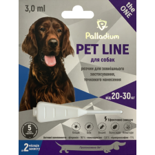 Краплі на холку від бліх, кліщів і гельмінтів Palladium Pet Line the One для собак вагою від 20 до 30 кг mini slide 1