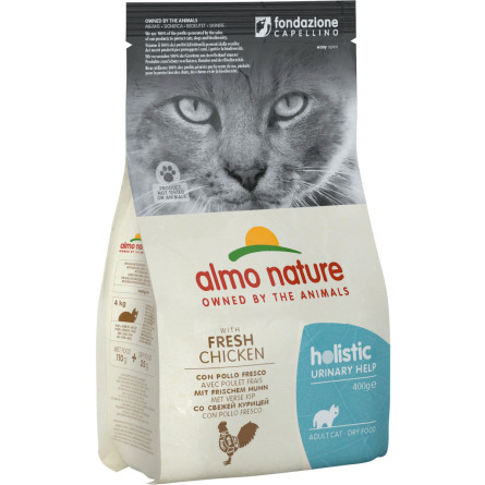Сухий корм Almo Nature Holistic Cat для профілактики сечокам'яної хвороби у дорослих котів зі свіжою куркою 0.4 кг