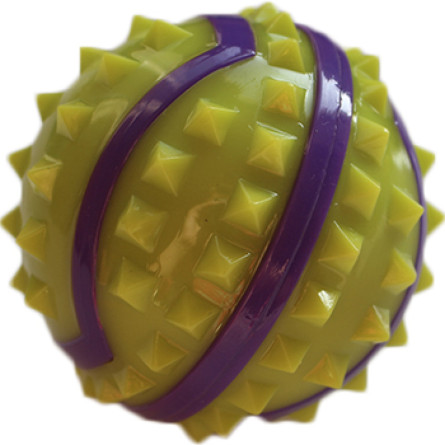 Іграшка м'яч із шипами AnimAll GrizZzly 9710 7 см Жовто-фіолетовий