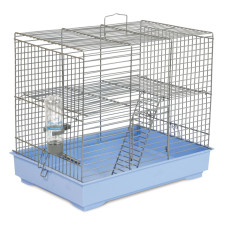 Клітка для гризунів Природа Мікі 37 x 32 x 26 см з драбинкою Хром/світло-блакитна mini slide 1