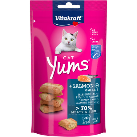 Ласощі для кішок Vitakraft Yums з лососем і Омега-3 40 г