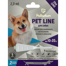 Капли на холку от блох, клещей и гельминтов Palladium Pet Line the One для собак весом от 10 до 20 кг mini slide 1