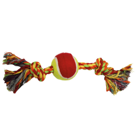 Іграшка для собак Croci Канат грейфер з м'ячиком 30.5 см Червоний