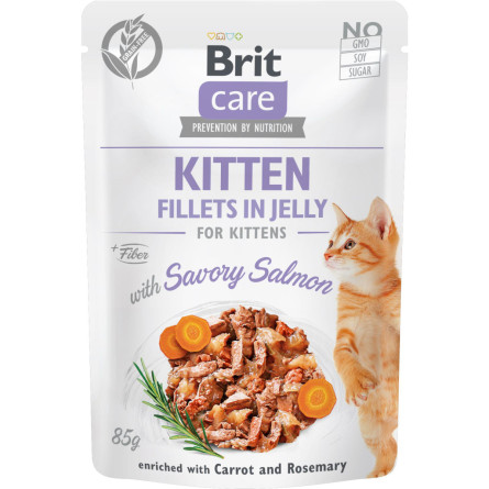 Влажный корм для кошек Brit Care Cat pouch пикантный лосось в желе 85 г