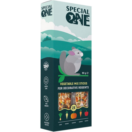 Палички Special One Овочевий мікс для декоративних гризунів 90 г