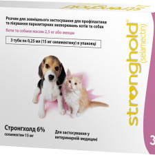 Капли Zoetis Стронгхолд 6% для котят и щенков 0.25 мл х 3 пипетки (10008306/2300000013108) mini slide 1