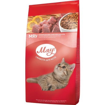 Повнораціонний сухий корм для котів Мяу! з м'ясом, рисом, овочами 14 кг (B1280601) slide 1