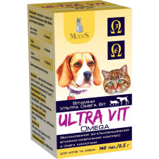 Вітамінно-мінеральний комплекс ModeS Ultra Omega Vit для котів та собак 140 таблеток по 0.5 г mini slide 1