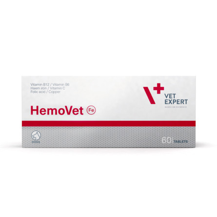 Легкозасвоюване гемове залізо VetExpert HemoVet для собак 60 таблеток