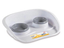 Миски на таці Stefanplast Set Dinner 0.25 л + 0.3 л Сірі (97771) mini slide 1