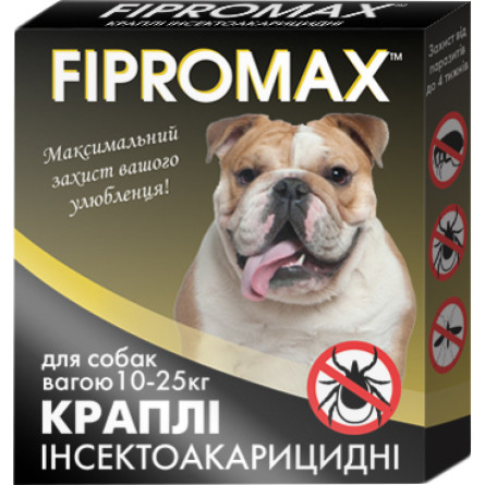 Краплі FIPROMAX для середніх собак вагою 10-25 кг, 2 піпетки