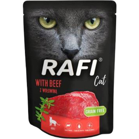 Вологий корм для дорослих кішок Dolina Noteci RAFI Cat пауч з яловичиною 300 г slide 1