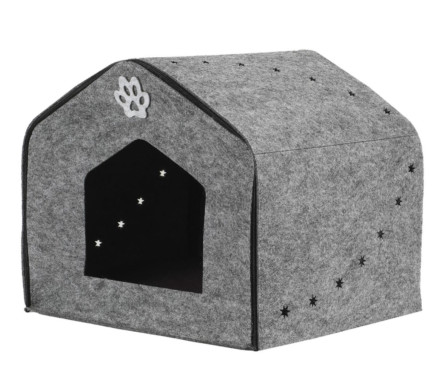 Домик для домашних животных Фортнокс FX Home Хижина из фетра на молнии с мягкой подушкой 47х40х40 см Серый