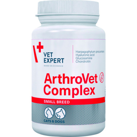 Пищевая добавка VetExpert ArthroVet Complex Small breedcats для поддержания здоровья функции хрящей и суставов у кошек и собак малых пород 60 капсул