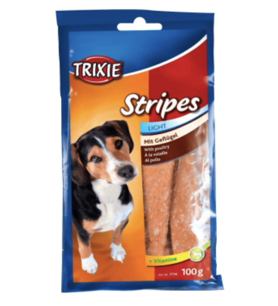 Ласощі для собак Trixie 3156 Stripes Light з м'ясом свійської птиці 10 шт. 100 г