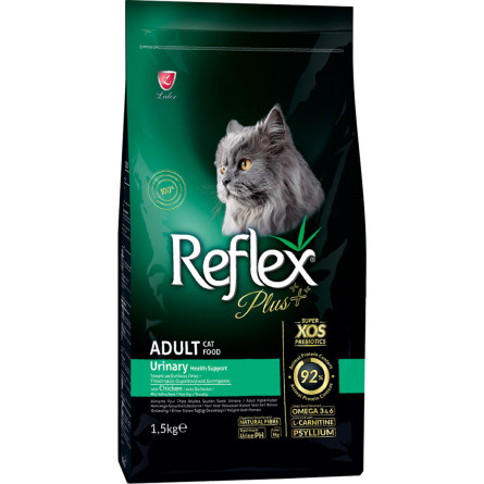 Сухий корм для котів Reflex Plus повноцінний та збалансований Уринарі з куркою 1.5 кг