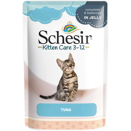 Вологий корм для кошенят Schesir Tuna Kitten Тунець в желе 85 г slide 1