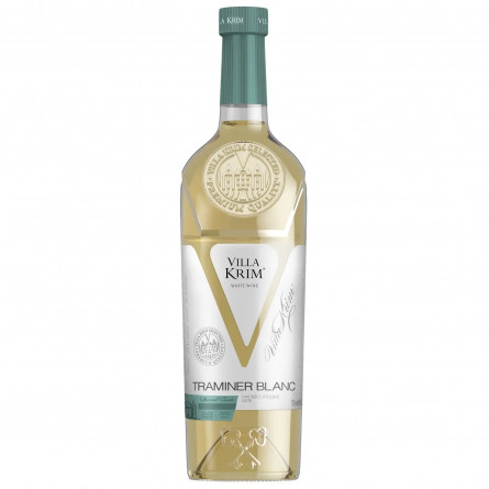 Вино Villa Krim Traminer Blanc біле напівсолодке 16% 0,75л slide 1