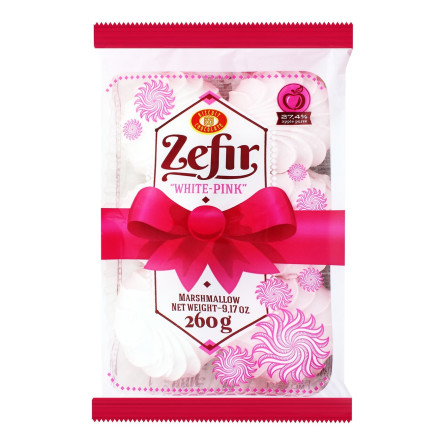 Зефір Бісквіт-Шоколад біло-рожевий 260г