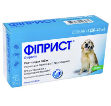 Краплі проти бліх і кліщів KRKA Фіприст Спот-он на холку 3 піпетки по 2.68 мл для собак масою тіла 20-40 кг mini slide 1