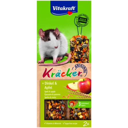 Крекер для крыс Vitakraft Kracker с зерном и фруктами 2 шт.