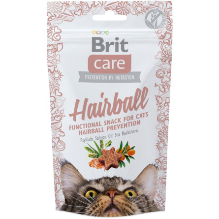 Лакомство для котов Brit Care Hairball с уткой 50 г