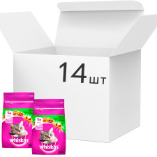 Упаковка сухого корму для котів Whiskas з ягням 14 х 300 г (5998749106020/5900951304743) mini slide 1