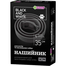 Ошейник инсектоакарицидный Vitomax Black and White от блох и клещей для котов и маленьких собак 35 см (40035-1) mini slide 1