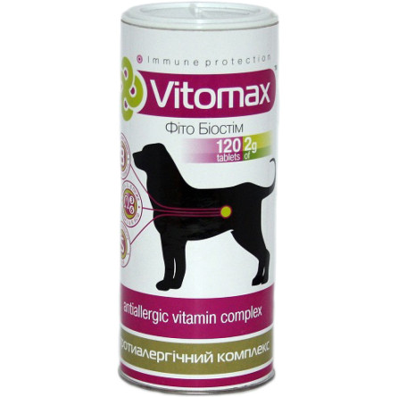 Протиалергенний комплекс Vitomax для собак таблетки 120 шт. (200121) slide 1