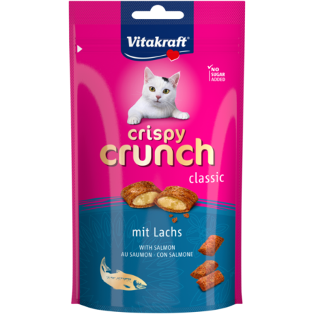 Лакомство для кошек Vitakraft Crispy Crunch подушечки с лососем 60 г