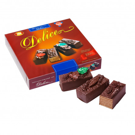 Торт Бісквіт-Шоколад Delice шоколадно-вафельний 1кг slide 1