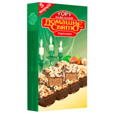 Торт вафельний Домашнє свято з арахісом глазурований 200г mini slide 1