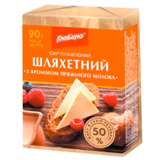 Сир плавлений Глобино Шляхетний з ароматом пряженого молока 50% 90г mini slide 1