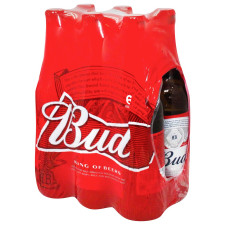 Пиво Bud світле 5% 6*0,5л скло mini slide 1