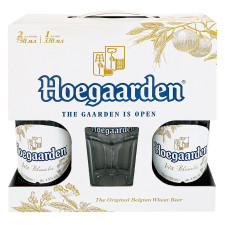 Пиво Hoegaarden White светлое нефильтрованное 2шт 0,75л + бокал 0,33л mini slide 1
