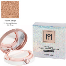 Зволожувальний кушон з ефектом сяйва May Island Audrey Diapearl Cushion SPF50+ PA++++ №Sand Beige 15 г mini slide 1