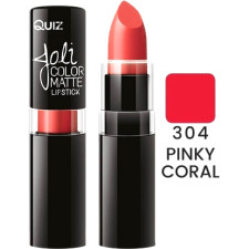 Помада Quiz Joli Color Matte long lasting lipstick Матова 304 Pinky Coral 4.2 г mini slide 1
