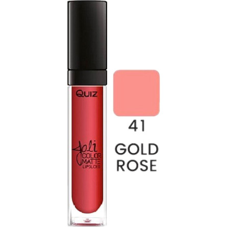 Блиск для губ Quiz Joli Color Matte lipgloss Матовий 41 Gold Rose 7 мл slide 1