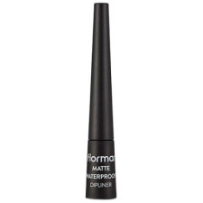 Подводка с кистью Flormar Matte Waterproof водостойкая матовая Black 2.5 мл mini slide 1