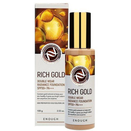 Тональний крем із золотом Enough Rich Gold Double Wear Radiance Foundation SPF50+ PA+++ №21 100 г