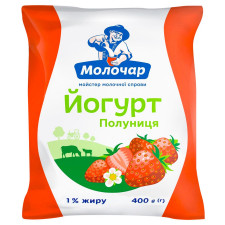 Йогурт Молочар полуниця 1% 400г mini slide 1