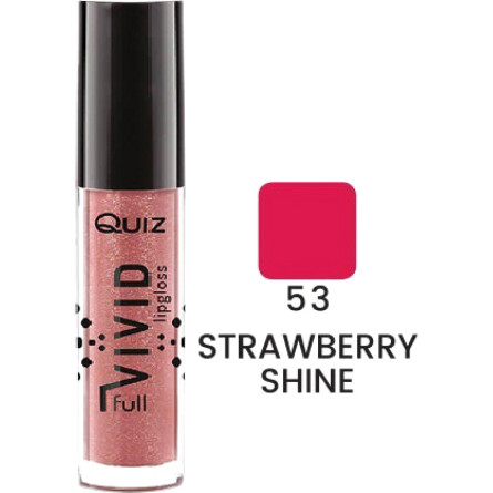 Блеск помада Quiz Vivid Full Brilliant lipgloss Увлажняющий 53 Strawberry Shine 5 мл