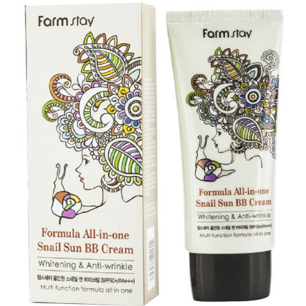 Багатофункціональний ББ-крем Farmstay Formula All-In-One Snail Sun BB Cream SPF50+ PA+++ з екстрактом равлика 50 г