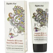 Багатофункціональний ББ-крем Farmstay Formula All-In-One Snail Sun BB Cream SPF50+ PA+++ з екстрактом равлика 50 г mini slide 1