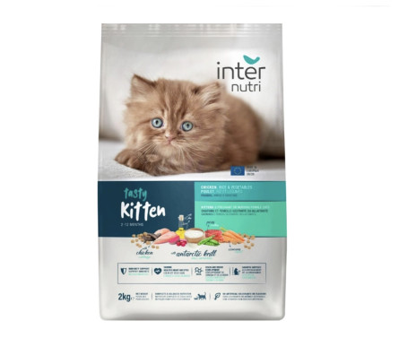 Сухий корм для кошенят та вагітних кішок Internutri Tasty Kitten з куркою 2 кг