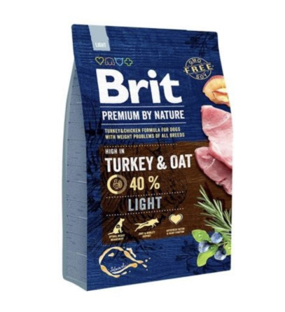 Сухий корм для собак Brit Premium Light із надмірною вагою зі смаком індички 3 кг slide 1