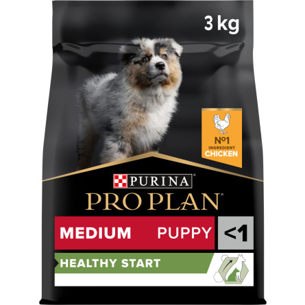 Сухий корм PRO PLAN Medium Puppy 1 Healthy Start для цуценят середніх порід, з куркою 3 кг