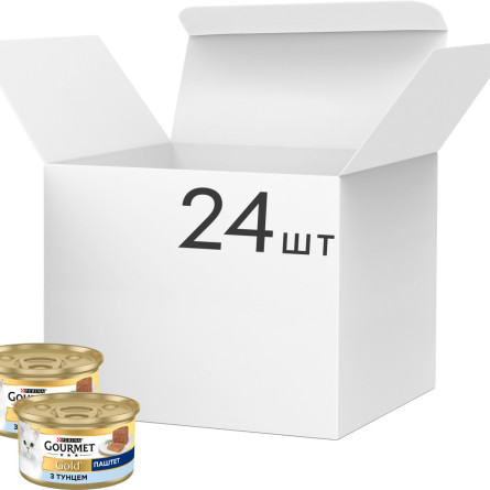 Упаковка влажного корма для кошек Purina Gourmet Gold Паштет с тунцом 24 шт по 85 г